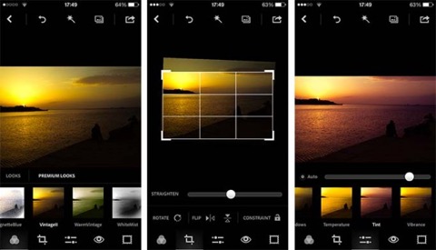 menu editing photoshop express ios